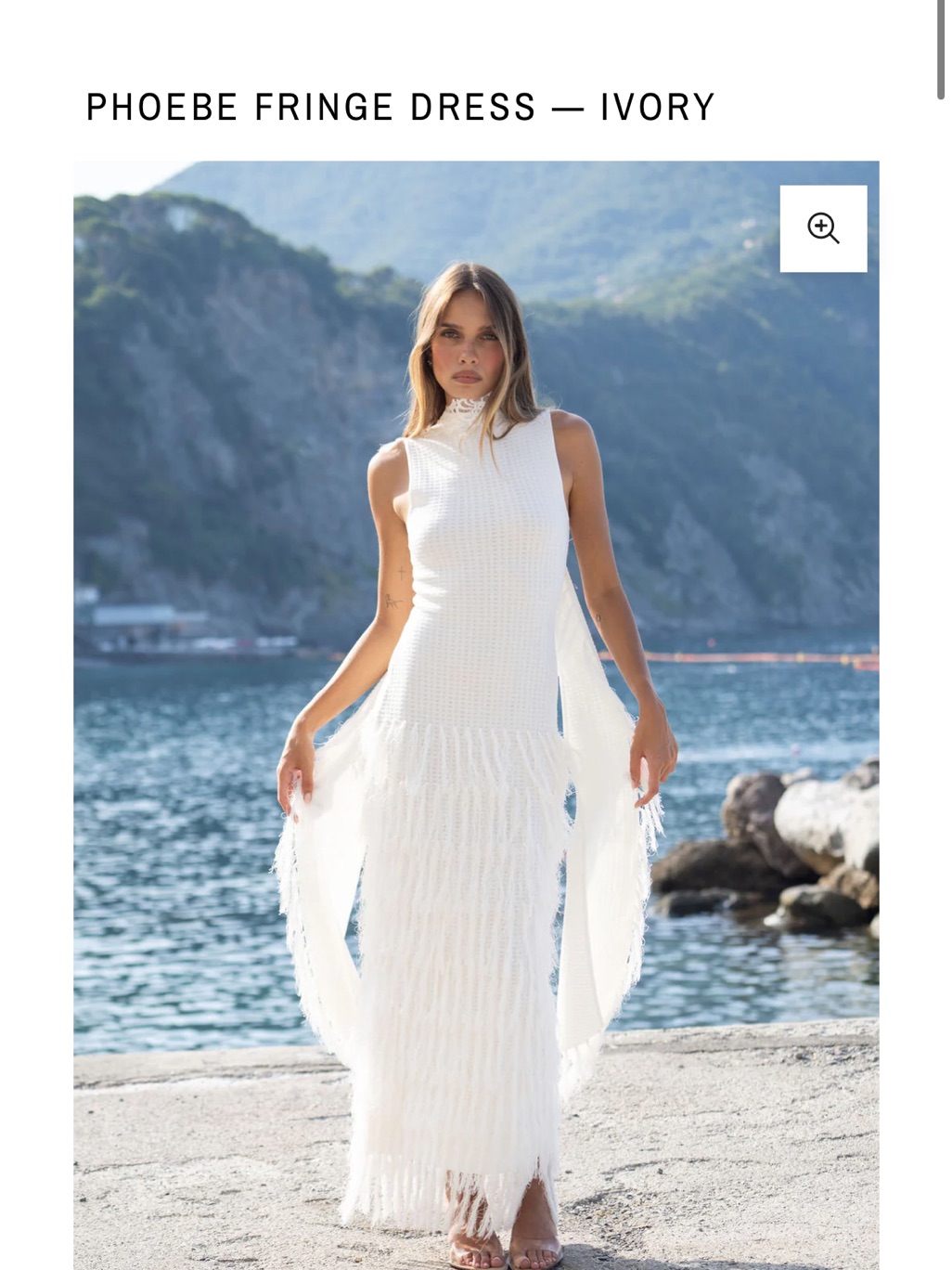 Phoebe Fringe Maxi Dress Ivory